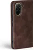 A close-up side view of a brown leather flip phone case for a Xiaomi Redmi A5. Produktbild-Vorschau