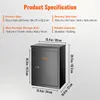 A diagram showing the dimensions of a dark gray mailbox with text specifications above. Produktbild-Vorschau
