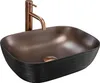 A modern vessel sink with a copper faucet, set against a white background. Anteprima dell’immagine prodotto