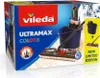 The image shows the packaging of a Vileda UltraMax mop set, including a bucket and mop. Produktbild-Vorschau