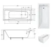 Badewanne MODERN BLACK&WHITE 150x70 mit Füßen, Siphon und Produktbild-Vorschau 3