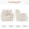 Gepolsterter Bean Bag Sessel mit Cord-Stoff, beige Produktbild-Vorschau 2