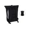 A black backpack shown from the back with a close-up inset of the top strap system. Anteprima dell’immagine prodotto
