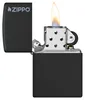 Zippo aansteker, zwart, mat, met logo. Modelnummer: Productafbeelding-voorbeeld 1