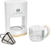 A white coffee maker with a glass carafe and a coffee filter are displayed against a white background. Produktbild-Vorschau