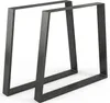 Two black trapezoidal table legs are shown against a white background.