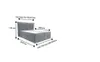 A diagram of a bed with dimensions indicated by text and arrows. Produktbild-Vorschau