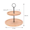 Excellent Houseware Serviertablett 2 Etagen Bambus Rund Produktbild-Vorschau 8