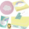 Regenbogen-Rainbow-Party-Set 69tlg. für 16 Gäste Teller Produktbild-Vorschau 1
