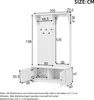 A technical drawing of a white coat rack with dimensions indicated. Produktbild-Vorschau