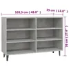 The Living Store Sideboard Betongrau 103,5x35x70 cm Produktbild-Vorschau 7