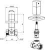 Technical drawing with dimensions of plumbing components. Produktbild-Vorschau