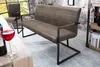 Industrial Freischwinger Bank LOFT 160cm taupe mit Armlehne Produktbild-Vorschau 2