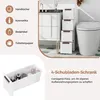 Úzká koupelnová skříňka se 4 zásuvkami & kolečky výklenková Náhled obrázku produktu 4