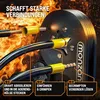 Close-up of a crimping tool with wires being inserted and crimped, with flames in the background. Produktbild-Vorschau