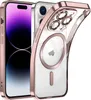A rose gold and clear iPhone 15 Pro Max case with MagSafe. Produktbild-Vorschau