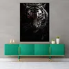 Tiger abstrakt mit roten Augen Leinwandbild Wandbild Produktbild-Vorschau 3
