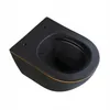 A black wall-mounted toilet with gold trim, shown from a slightly elevated angle against a white background. Produktbild-Vorschau