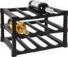 A black plastic wine rack holding two bottles of wine. Produktbild-Vorschau