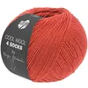 A ball of red yarn with a dark gray label wrapped around it. Produktbild-Vorschau