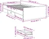 vidaXL Bettgestell mit Schubladen Schwarz 75x190 cm Produktbild-Vorschau 7