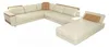 Designer Leder Stoff Sitz Modernes Ecksofa UForm Wohnzimmer Produktbild-Vorschau 2