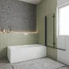 AICA 90cmx140cm Schwarz Badewannenaufsatz 6mm NANO ESG-glas Produktbild-Vorschau 4