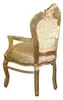 Casa Padrino Barock Esszimmer Stuhl Gold Blumen Muster / Produktbild-Vorschau 2