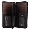 An open wallet with multiple card slots and compartments. Produktbild-Vorschau