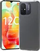 A smartphone with a transparent protective case is shown next to a marketing graphic for the phone. Podgląd zdjęcia produktu