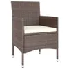 A single brown rattan chair with a cream cushion, shown from the front on a white background. Produktbild-Vorschau