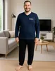 KB Schlafanzüge Herren Pyjama Set lang dunkelblau 58 Produktbild-Vorschau 2