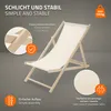 ECD Germany 2x Liegestuhl klappbar aus Holz, Beige, bis Produktbild-Vorschau 3