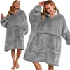 Two women wearing oversized grey hoodie blankets. Náhľad obrázku produktu