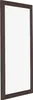 A rectangular mirror with a dark brown frame, shown from a slight angle against a white background. Produktbild-Vorschau