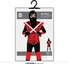 A child wearing a red and black ninja costume is displayed on product packaging, holding two toy swords. Anteprima dell’immagine prodotto