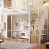 Hochbett mit Fensterdesign, Sicherheitsgeländer und offener Produktbild-Vorschau 1