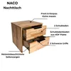 Nachttisch NACO Eiche massiv geölt - Nachtkommode mit 2 Produktbild-Vorschau 6