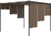 vidaXL Gartenpavillon mit Seitenvorhang 3x3x2,25 m Taupe Produktbild-Vorschau 5