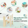 EUGAD Kindertisch mit 2 Stühlen, 4 Staumfach, aus MDF, Weiß Produktbild-Vorschau 5