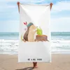 Mr. & Mrs. Panda Strandtuch Igel Federschmuck - Weiß - Produktbild-Vorschau 2