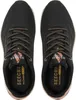 A top-down view of a pair of black Skechers sneakers with rose gold accents. Náhled obrázku produktu