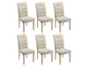 Stuhl 6er-Set - Stoff & Holz - Beige - VILLOSA Produktbild-Vorschau 10