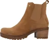 A single brown suede boot with a block heel is shown against a white background. Produktbild-Vorschau