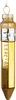 A glass Christmas ornament shaped like a pencil, with gold glitter and a metallic finish. Podgląd zdjęcia produktu