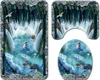 3 Teilig Badgarnitur Badezimmer Matte Set Dusch Badematte Produktbild-Vorschau 1