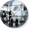 Wanduhr - Rund - Glasuhr - Flugzeug Flughafen Passagiere - Produktbild-Vorschau 1