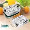 Edelstahl Brotdose 2000ML, Doppelte Metall Lunchbox mit 3 Produktbild-Vorschau 2