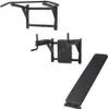 Three pieces of black fitness equipment are shown against a white background: a wall-mounted pull-up bar, a wall-mounted dip station, and a flat weight bench. Náhled obrázku produktu