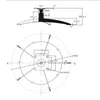 Technical drawing of a chair base with dimensions and angles. Voir les images du produit
